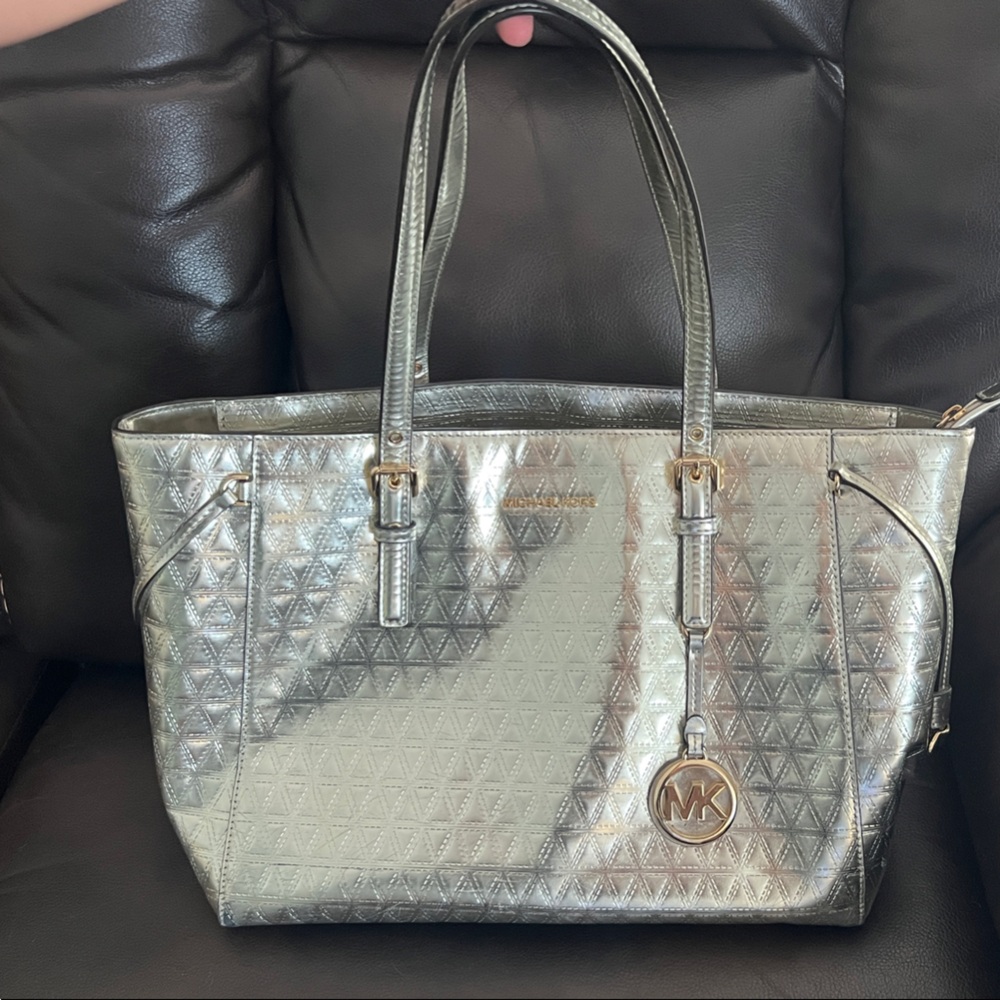 Michael Kors Metallic Silver Tote